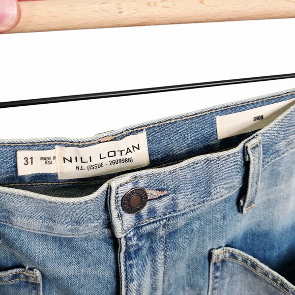 Nili Lotan Shon Jean Summer Wash Barrel Leg Denim Size 31 - Picture 4 of 10